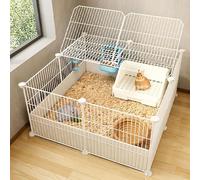 Indoor Rabbit Hutch for 2 Rabbits, Metal Wire Small Animal Cage, Spacious DIY Pet Enclosure for Exercise, Ideal for Cats and Small Pets
