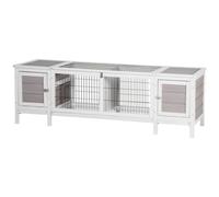 Indoor Rabbit Hutch Separable Guinea Pig Cage Bunny Run w/ Slide Out Tray - Grey