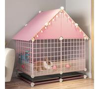 Indoor Rabbit Hutch with Mesh Foot Pads, Pull-out Tray, and Anti-pee Baffle for Easy Cleaning and Comfortable Living