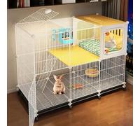 Indoor Rabbit Hutch with Nest Area and Ventilation Baffle, Sturdy Design for Secure Pet Housing