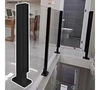 Indoor Railing Black Land Posts for Platform Lofts Rectangular Freestanding Fence Posts Durable Handrail for Safety and Style Perfect for Home Decor