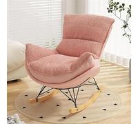 Indoor Rocking Chair, Comfy Upholstered Velvet Lounge Chair with Thick Cushion for Reading and Napping, Perfect Living Room Accent Furniture
