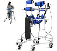 Indoor Rollator Strolley Trolley Walking Aid Seniors and Adults Cerebral Palsy/Stroke - Standing Lower Limb Training Aid 8 Wheels, Adjustable Height, Supports up to 220lbs