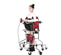 Indoor Rollator Strolley Trolley Walking Aid Upright Seniors Seat, Height Adjustment 8-Wheel Standing Frame Adult Portable Walking Aid