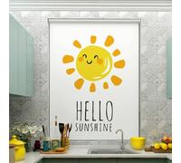 Indoor Roller Blinds, Thermal Insulated Window Shades with Cute Sun Pattern, Easy to Clean Pull Down Design for Kitchen