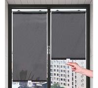 Indoor roller blinds with suction cups,roller blinds without drilling,retractable portable blinds,privacy blinds,kitchen,bathroom, living room windows and doors,adjustable,Black-40x125cm/15.7x49.2in