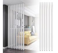 Indoor Room Divider, Wooden Partition, No Drill Separator, Black Room Divider for Home, Office, Restaurant, Decorative Column, 6 Pcs Set, 185cm Height