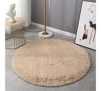 Indoor Round Area Rug, Hiser Modern Extra Soft Fluffy Long Carpet Living Room Shaggy Nursery Kids Playing Mat Bedroom Dining Room Floor Mat Home Decor (Khaki,80x80cm)