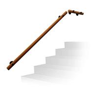 Indoor Round Wood Stair Railing - Non-Slip il for Safe Steps in Condos Lofts Villas & Gardens - Banister for Enhanced Safety & Style