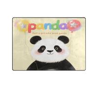 Indoor Rugs 4x5 Comfy Carpet for Room for Kids Room Home Decor (4'x5' Natural)-Just A Girl Who Loves Panda