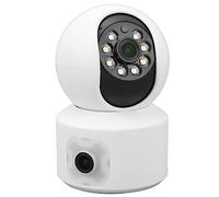 Indoor Security Camera, Dual Lens Baby Camera Monitor WiFi with Smartphone 320° View, Cameras for Home Security with AI Motion Detection, Human Auto Tracking, Night Vision