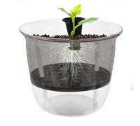 Indoor Self Watering Planter - Automatic Pot System, Visible Water Level Design | Gardening Hydroponic Theme, Strawberry Tomato Cultivation Use, Transparent Reservoir Feature, Efficient Plant Growth