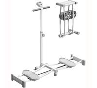Indoor Ski Trainer, Indoor Simulated Ski Machine, Exercise Trainer with Poles and Mats,Multifunction Cardio(White)