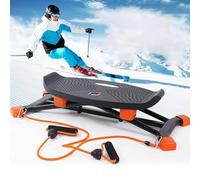 Indoor Ski Trainer, Indoor Simulated Ski Machine,Portable & Mini Step Leg Workout Equipment with Resistance Bands