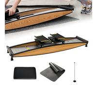 Indoor Skiing Simulator Cross Trainer, Home Aerobic Exercise Machine with Ski Poles & Protective Base Pad for Total Body Muscle Shaping & Balance Training