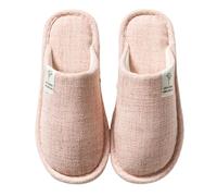 Indoor Slippers Winter Linen Breathable Guest Non Slip For Women Men At Home Hotel Cozy Fleece Lined For Warmth House Shoes