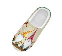 Indoor Slippers Women Warm, Festive Winter Home Slippers For Women Cozy Indoor Comfort Soft Fleece Cute Cartoon Design Ideal Holiday (Beige, 6)