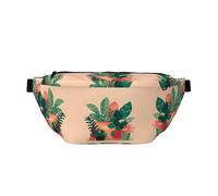 Indoor Small Green Plants Large Crossbody Fanny Pack,Gifts For Enjoy Sports Festival Workout Traveling Running Casual, Black, One Size