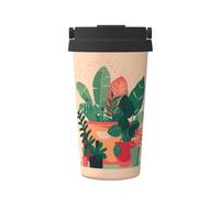 Indoor small green plants Print 16 oz Coffee Tumbler, Stainless Steel Travel Mug/Portable Thermal Cup for Hot Beverage Cold