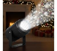 Indoor Snowflake Christmas Projector Light - Lightweight USB-Powered LED Snowfall Lamp for Walls, Ceilings & Trees, Rotating Holiday Display for Bedrooms, Home & Office (5-15m² Coverage)