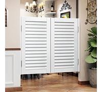 Indoor Solid Wood Cafe Swing Doors, Auto Close Saloon Door with Double Action Stainless Steel Hinges, Perfect for Bar Counter, Kitchen, and Restaurant (W105xH80cm)