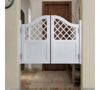 Indoor Solid Wood Revolving Door Auto Close Swing Door with Stainless Steel Hinges Two Way Function Multicolor Options Sizes 141 150cm (White)