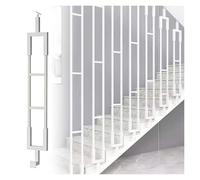 Indoor Spiral Staircase Spindles Ceiling to Floor Metal Iron Railing Baluster with Flat Bracket Base White 235cm (92.5 in) for Home Decor