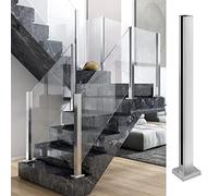 Indoor Stainless Steel Glass Railing Post - 304 Brushed Balustrade Customizable Height and Easy Installation(Shallow Grey,Height 60cm)