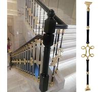 Indoor Stair Handrail Baluster, Adjustable Flat Brackets for Secure Floor Mounting, Modern Design for Enhanced Safety and Aesthetics