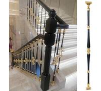 Indoor Stair Handrail Baluster, Adjustable Flat Brackets for Secure Floor Mounting, Modern Design for Enhanced Safety and Aesthetics