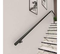 Indoor Stair Handrail Round Iron Tube, 1ft 3ft 4ft 5ft 6ft 7ft 8ft 9ft 10ft 16ft 20ft Staircase Banister Railing Support Rod Wall Mounted, for Home/Hotel/Villas House Decor Remodeling(2ft/60cm)