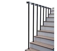 Indoor Stair il Black Metal Grip for Wall Mounting Industrial Style 110cm Iron Baluster Railing - Safe & Stylish Support for Home Decor