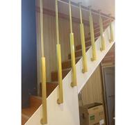 Indoor Stair il, Wall Partition Banister Railing, 30-160cm Adjustable Metal Guardrail, Ceiling Mounted Balustrade, Style 2, 135cm (4.4ft) for Safety & Support