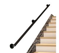 Indoor Stair ils 9ft Black Metal Wrought Iron Wall-Mount Support Adjustable 90cm to 4.2mStaircase Railing for Safety & Style