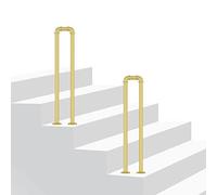 Indoor Stair ils for Elderly & Disabled, 21.6"-39" Adjustable U-Type Metal Grab Rails, Gold Finish, Secure Step Support Railing, 1Pc for Stairs & Decks