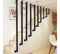 Indoor Stair ils Wrought Iron Railing Ceiling-Mounted L-Sd Grab Bar Non-Slip Safe Support Handle for Stairs Black Industrial Design & Slish