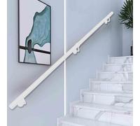 Indoor Stair Iron Handrail White, 3ft/4ft/5ft/6ft/8ft/10ft/12ft/15ft/18ft/20ft Modern Stair Handrails Grab Bar Kit, Wall Mount Support Rod for Lofts Kindergarten Home Corridor Railings(13ft/390cm)