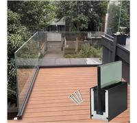 Indoor Stair Railing Baluster - Side Mount & Embedded Post for Commercial Pool Fence Columns & Corridors - Black Finish 7M Length for Balconies & Stairs