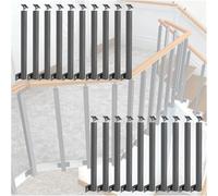 Indoor Stair Railing Deck Balusters for Stair/Deck/Porch - Side Mount Metal Spindles, Square Stair Balusters Post with Screws Kit