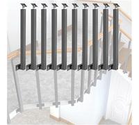 Indoor Stair Railing Deck Balusters for Stair/Deck/Porch,Side Mount Stair Balusters Post Kit,270° Adjustable Square Baluster Posts with Screws Kit,Black(Size:95cm/37.4in)