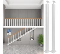 Indoor Stair Railing Kit, Adjustable White Wrought Iron Handrail for 2-4 Steps, Safe Support for Concrete or Wooden Stairs, Ideal for Home Use