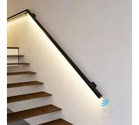Indoor Stair Railing Kit with Sensor Light, 2 4 5 6 10 14 16 18 ft LED Handrail Light for Indoor Outdoor, Aluminium Staircase Hand Rails Square Pipe(Right,3.2m(10.5ft))