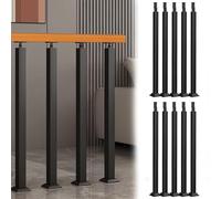 Indoor Stair Railing Kits 10 Pack, 32" Black Metal Baluster Posts for Staircases, Decks, Patios & Balconies - Durable Indoor & Outdoor Stair Railings