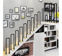Indoor Stair Railing U-Shaped il for Balconies Modern Nordic Design Rounded Edges Vertical Black Metal Railing for Homes Apartments and Villas (115CM)