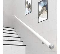 Indoor Stair Railing Wall-Mounted White Wood Round Non-Slip Grip 5.8m Length il for Stairs Easy Installation Safety End Caps Modern Design