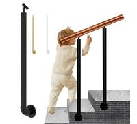 Indoor Stair Railing, White Double Panel Iron il for Hotel & Home, 25.6”/65cm Height, Side Mounting with Screws, Balustrade for Safety & Style