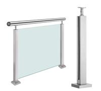 Indoor Stair Railing with Post Clips - Sturdy Base for Balcony Fence Loft Villa Hallway & Terrace - Adjustable Slots for Easy Installation