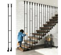 Indoor Stair Spindles Guardrail Poles Modern Side Mount Banister Post with Installation Hardware for Stairway Loft Villa - 1.7M (67IN) Height
