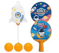 Indoor Table Tennis Training Kit - Space Themed Pong Game Toy | Parent-Child Interaction Exercise Set with Paddle | Skills Training