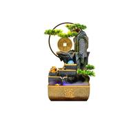 Indoor Tabletop Fountain Indoor Tabletop Water Fountain, Home Desktop Waterfall Resin Decoration Waterfall Decor Ornament(Small)